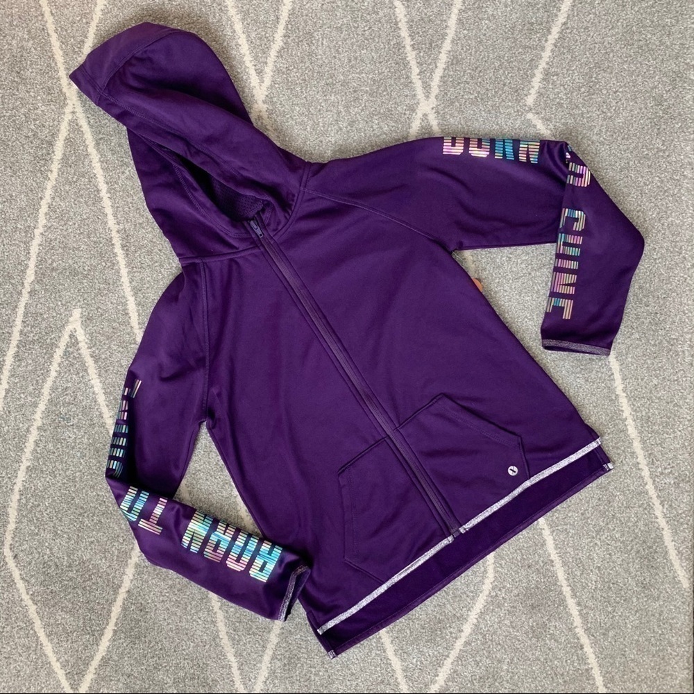 Xersion Plum Purple Zipper Hoodie Born to Shine